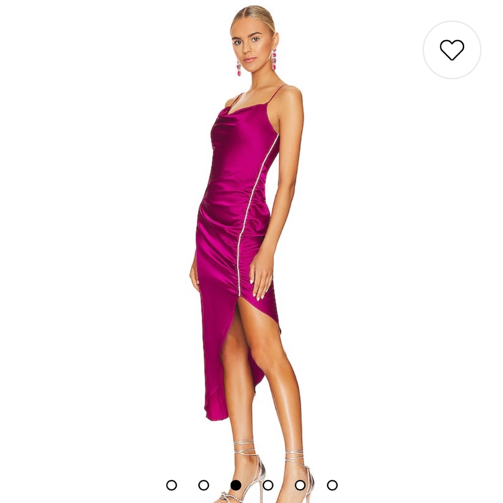 ASTR rhinestone midi slit dress
